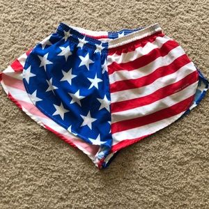 American Flag silkies/running shorts
